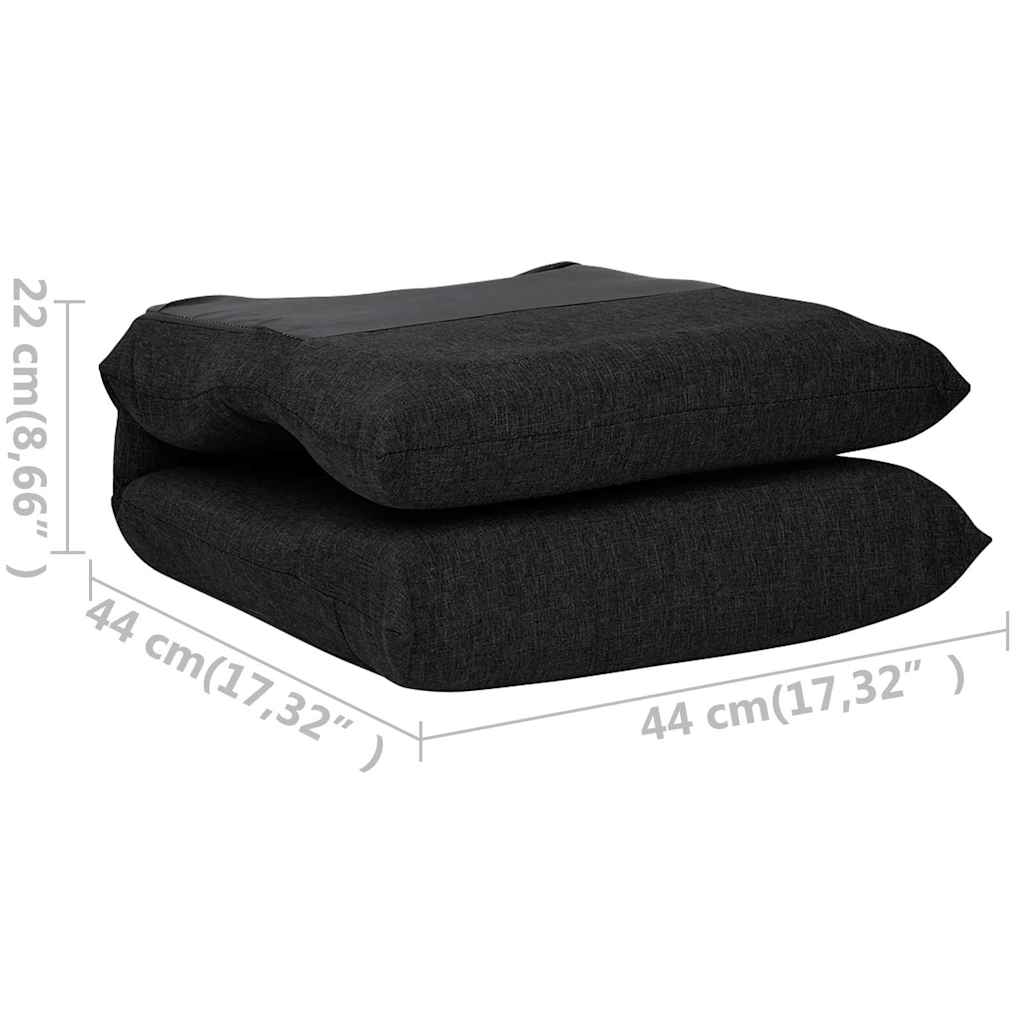 Folding Floor Chair Black Fabric