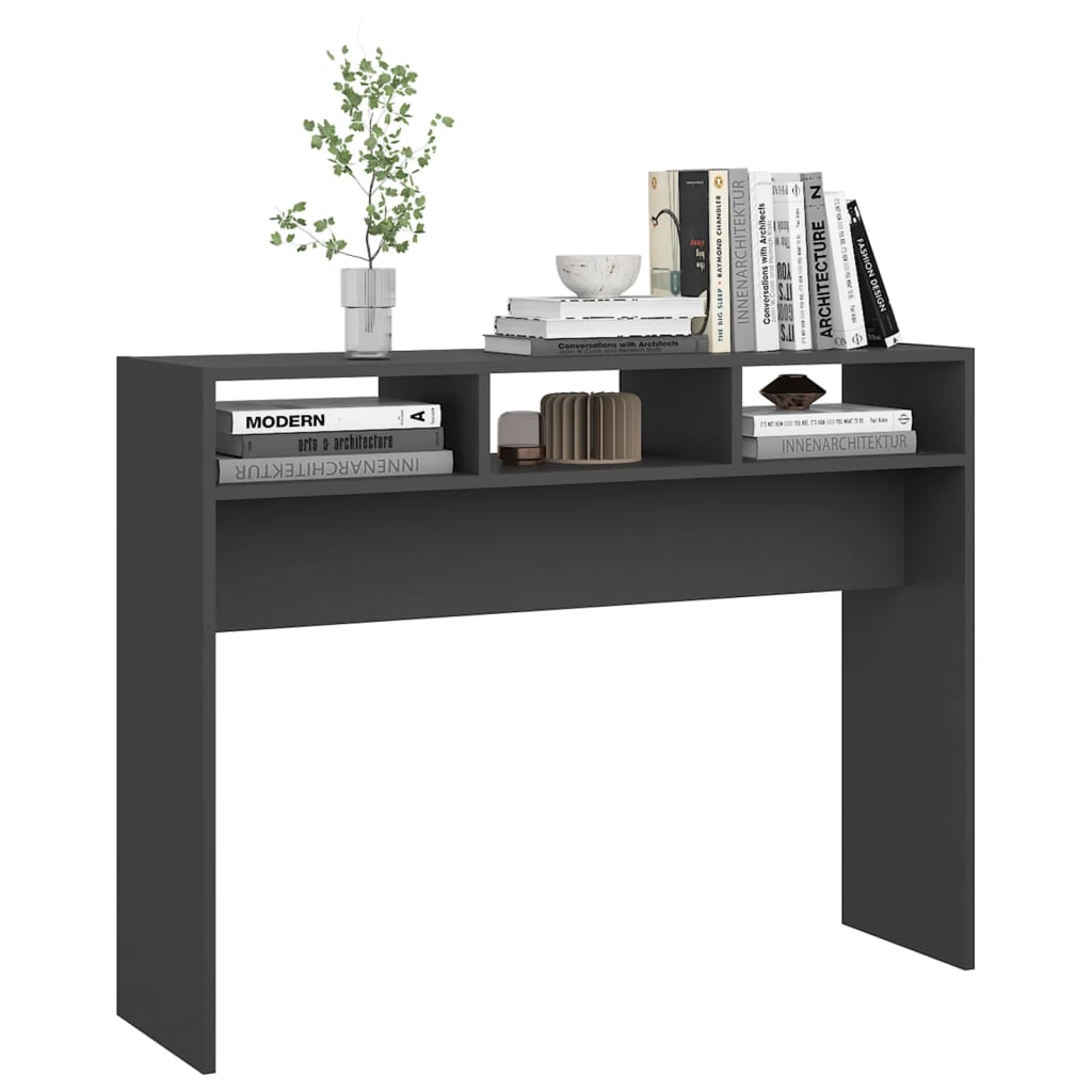 Console Table Grey 105x30x80 cm Engineered Wood
