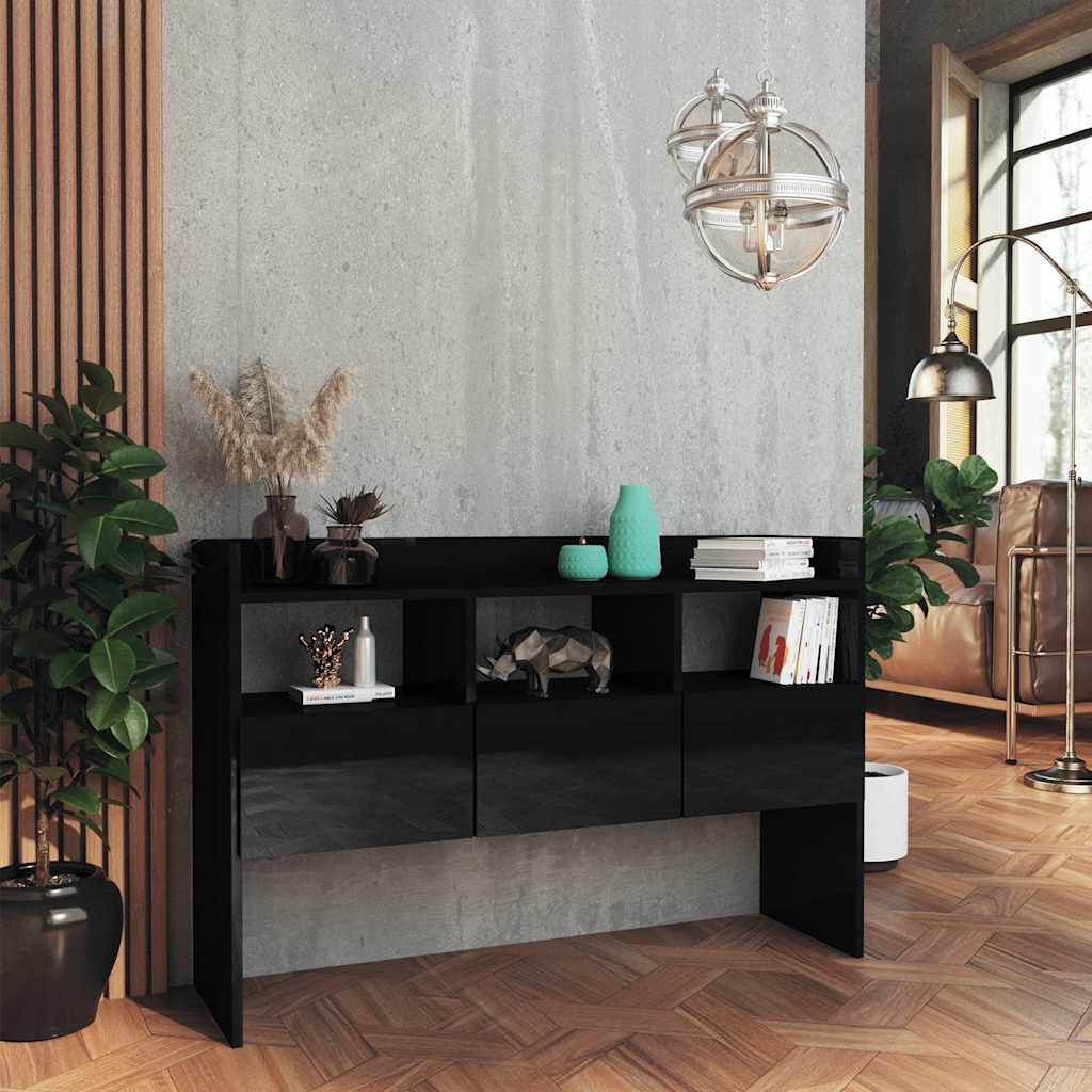 Sideboard High Gloss Black 105x30x70 cm Engineered Wood