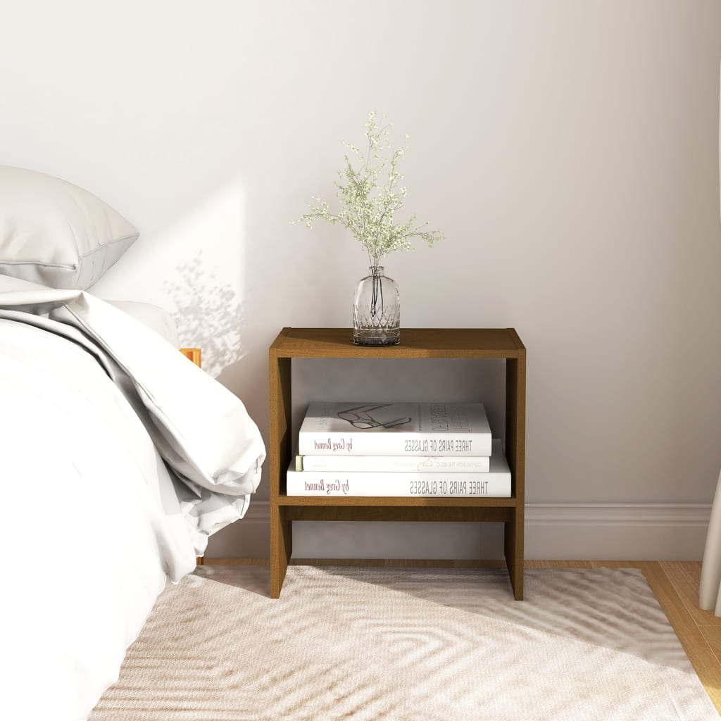 Bedside Cabinet Honey Brown 40x30.5x40 cm Solid Pinewood