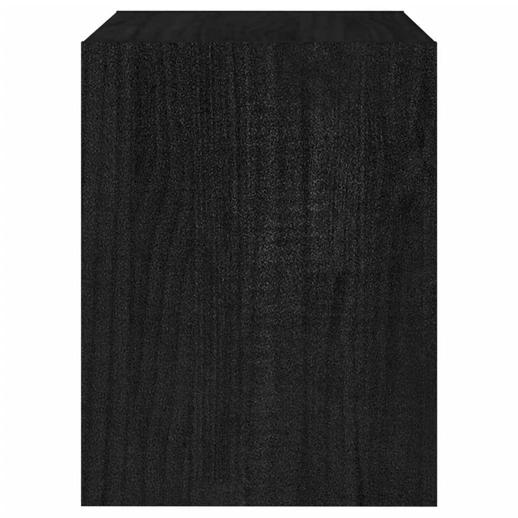 Bedside Cabinet Black 40x30.5x40 cm Solid Pinewood