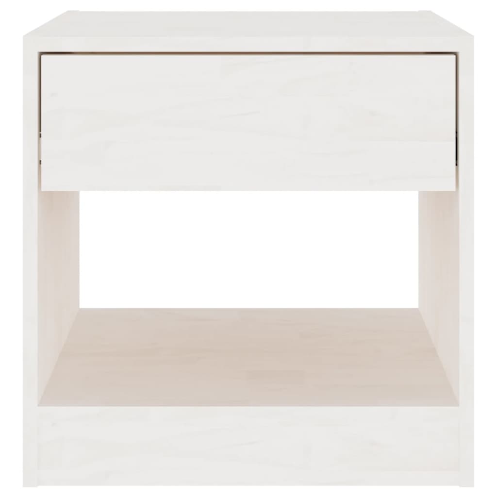 Bedside Cabinet White 40x31x40 cm Solid Pinewood