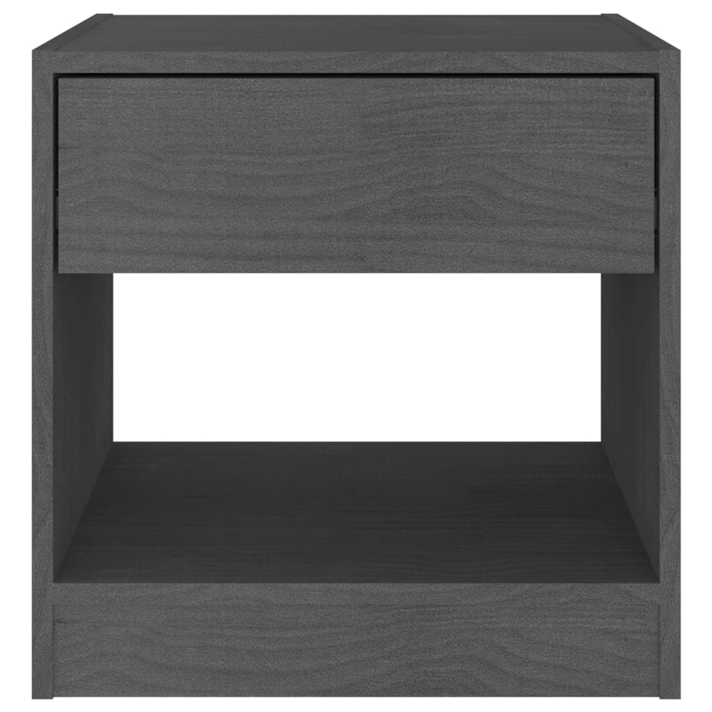 Bedside Cabinets 2 pcs Grey 40x31x40 cm Solid Pinewood
