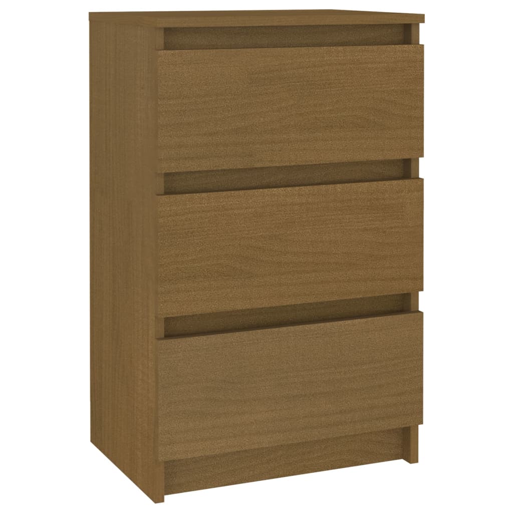 Bedside Cabinet Honey Brown 40x29.5x64 cm Solid Pine Wood
