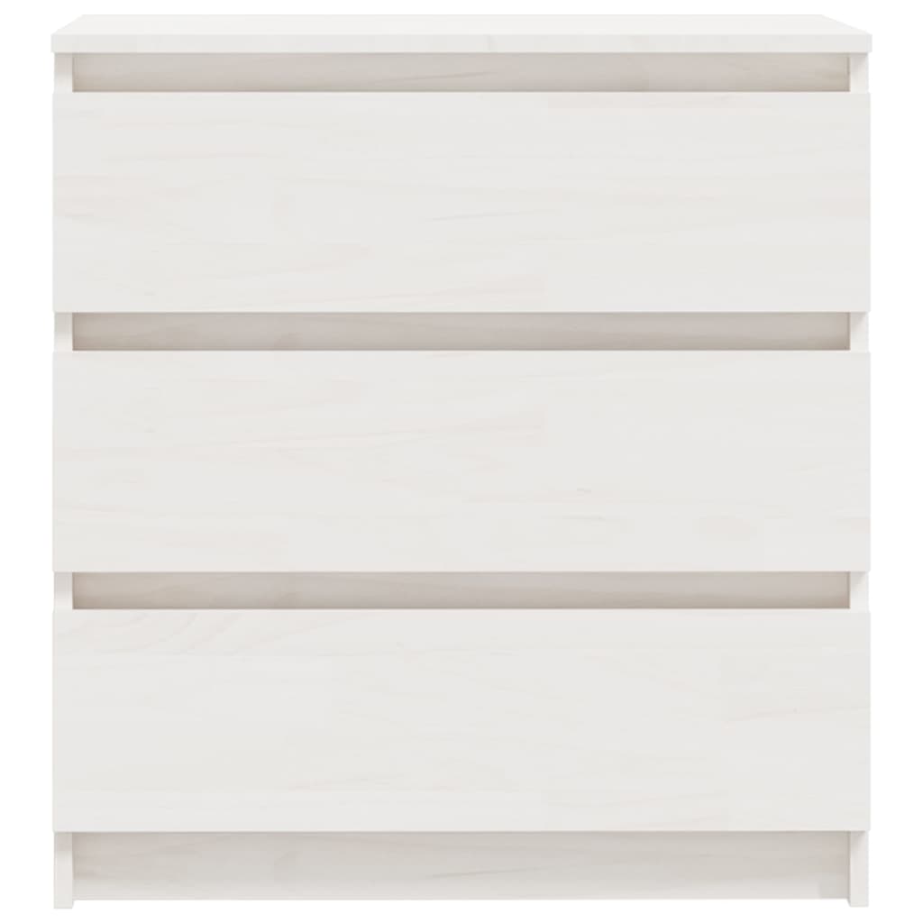 Bedside Cabinet White 60x36x64 cm Solid Pinewood