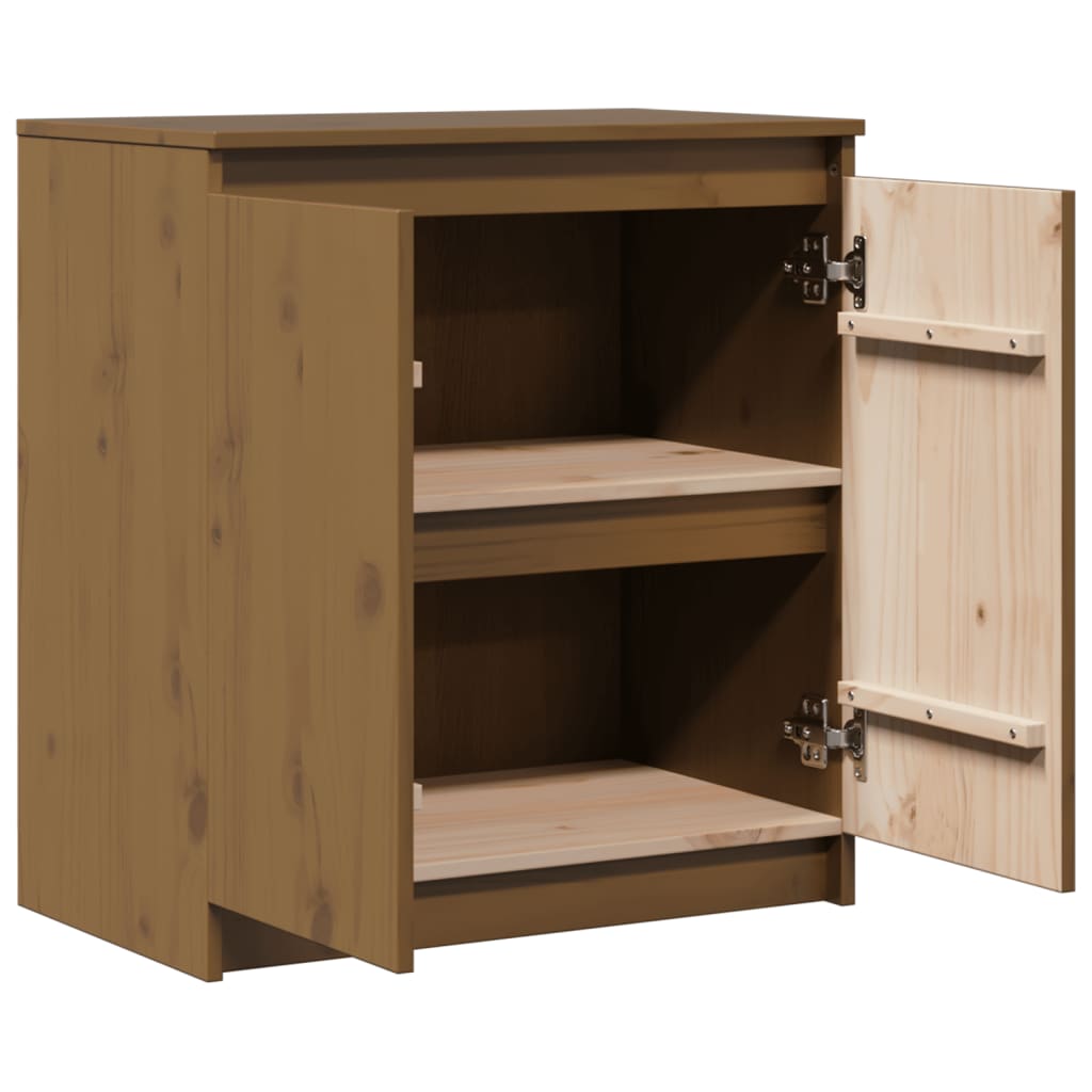 Side Cabinet Honey Brown 60x36x65 cm Solid Pinewood