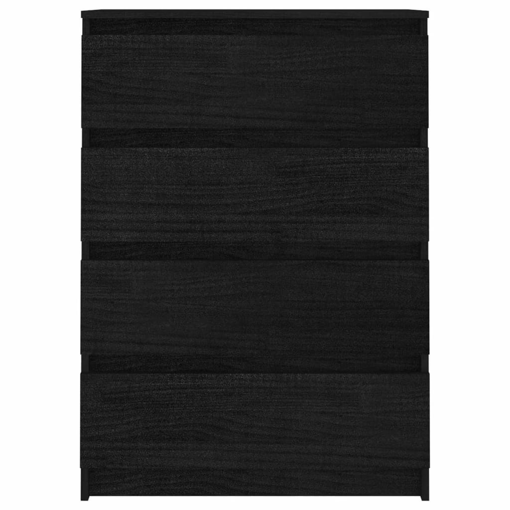 Side Cabinet Black 60x36x84 cm Solid Pinewood