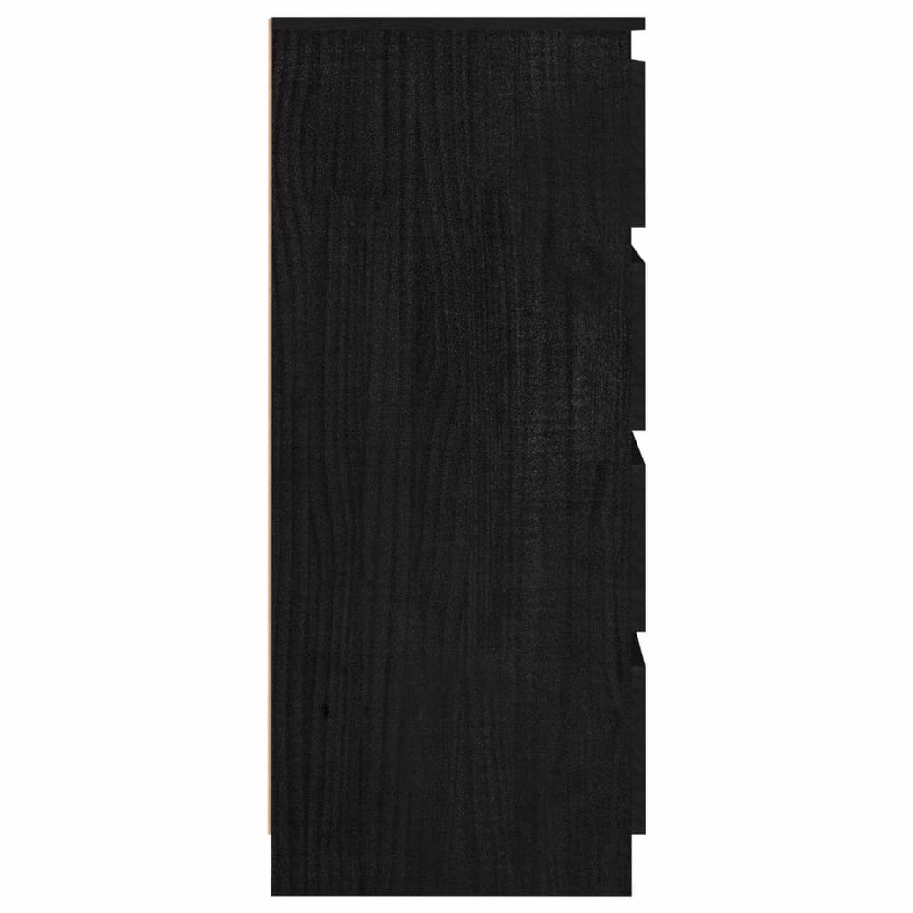 Side Cabinet Black 60x36x84 cm Solid Pinewood
