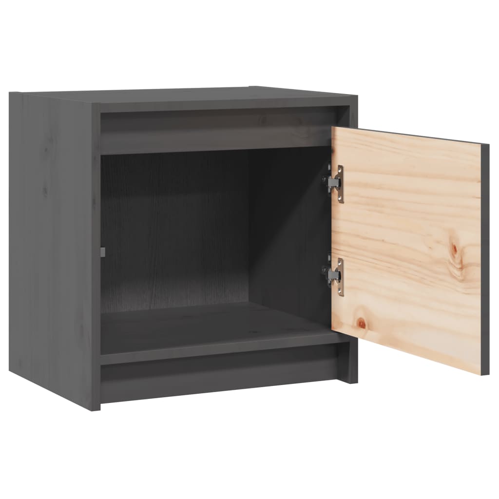 Bedside Cabinet Grey 40x30.5x40 cm Solid Pinewood