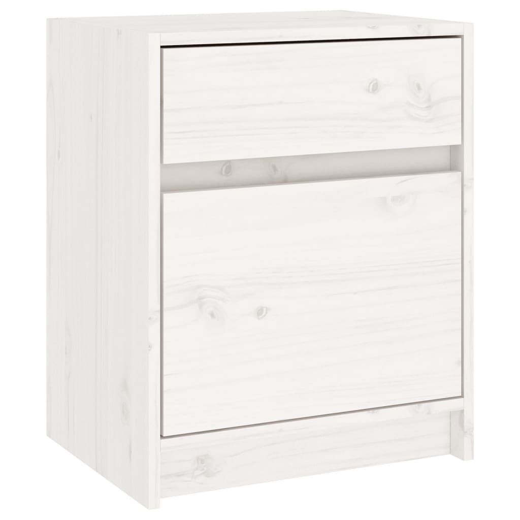 Bedside Cabinets 2 pcs White 40x31x50 cm Solid Pinewood
