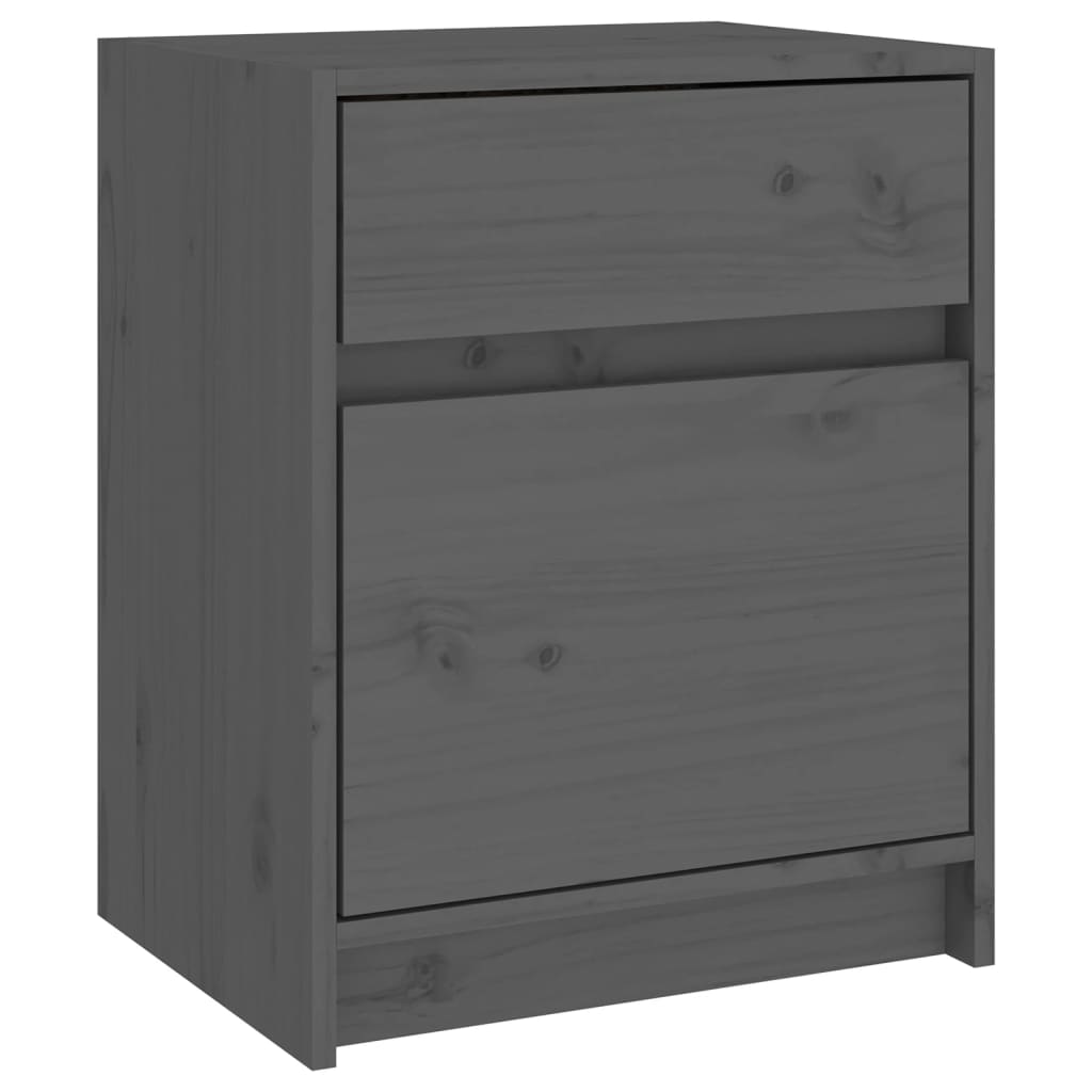 Bedside Cabinets 2 pcs Grey 40x31x50 cm Solid Pinewood