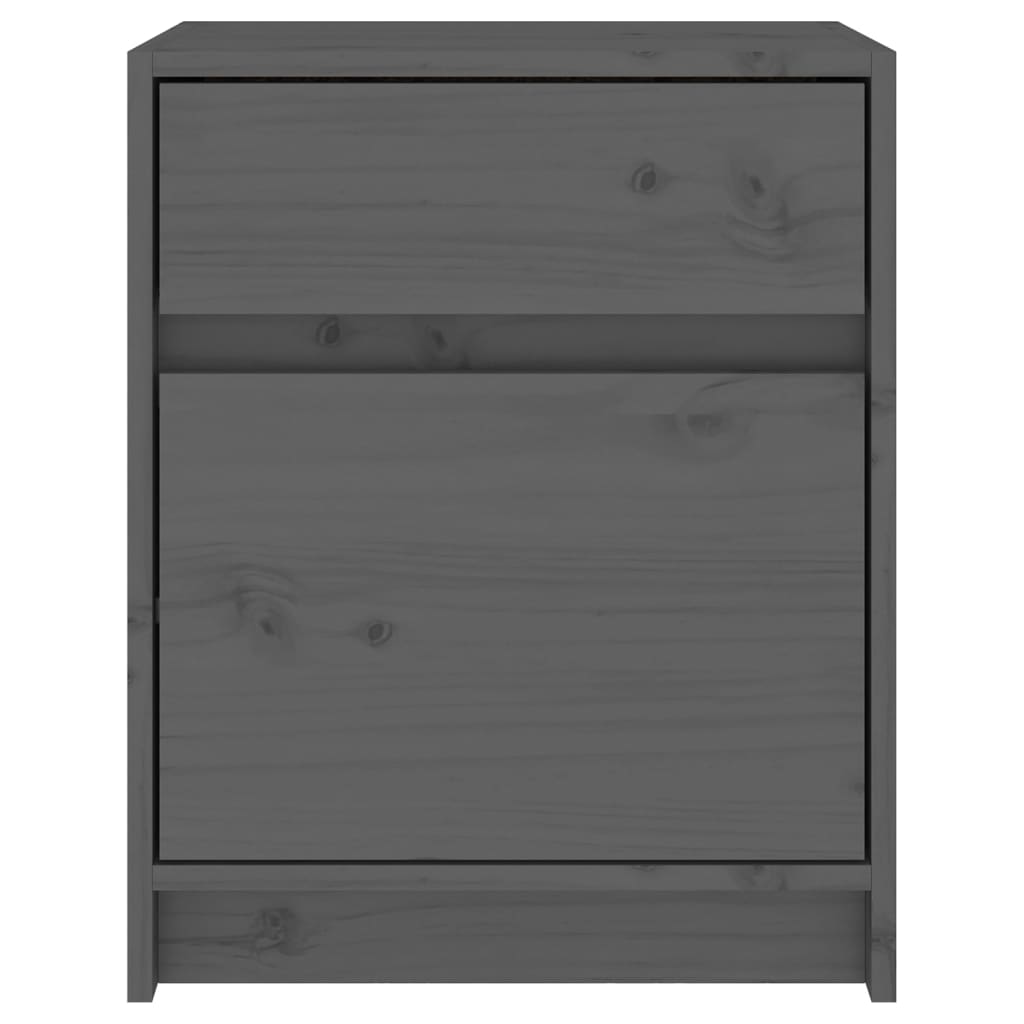 Bedside Cabinets 2 pcs Grey 40x31x50 cm Solid Pinewood