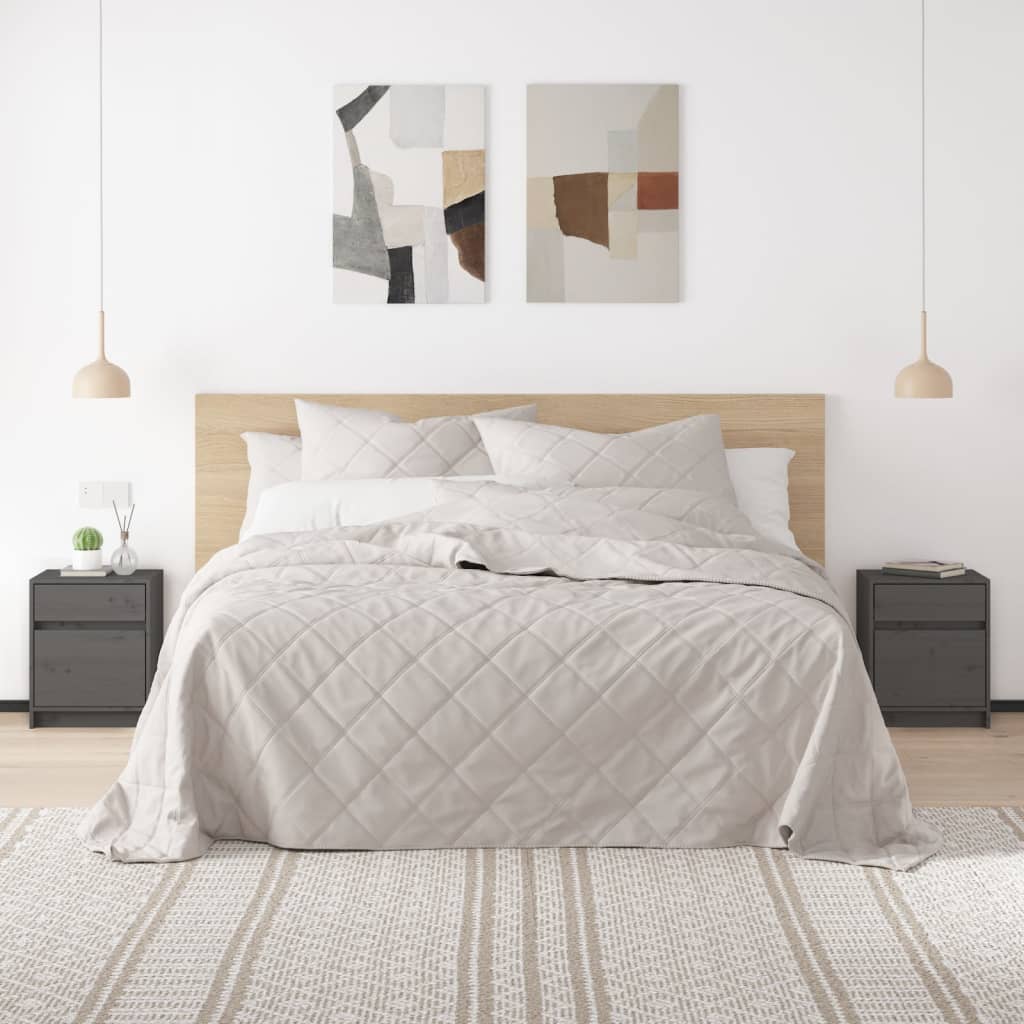 Bedside Cabinets 2 pcs Grey 40x31x50 cm Solid Pinewood