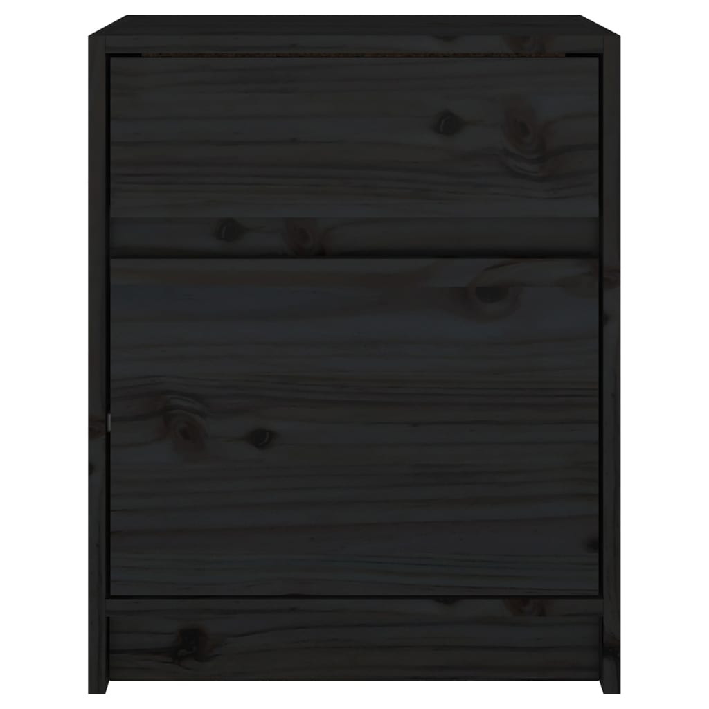 Bedside Cabinet Black 40x31x50 cm Solid Pinewood