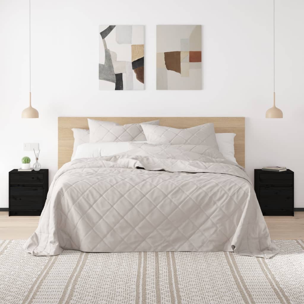Bedside Cabinet Black 40x31x50 cm Solid Pinewood