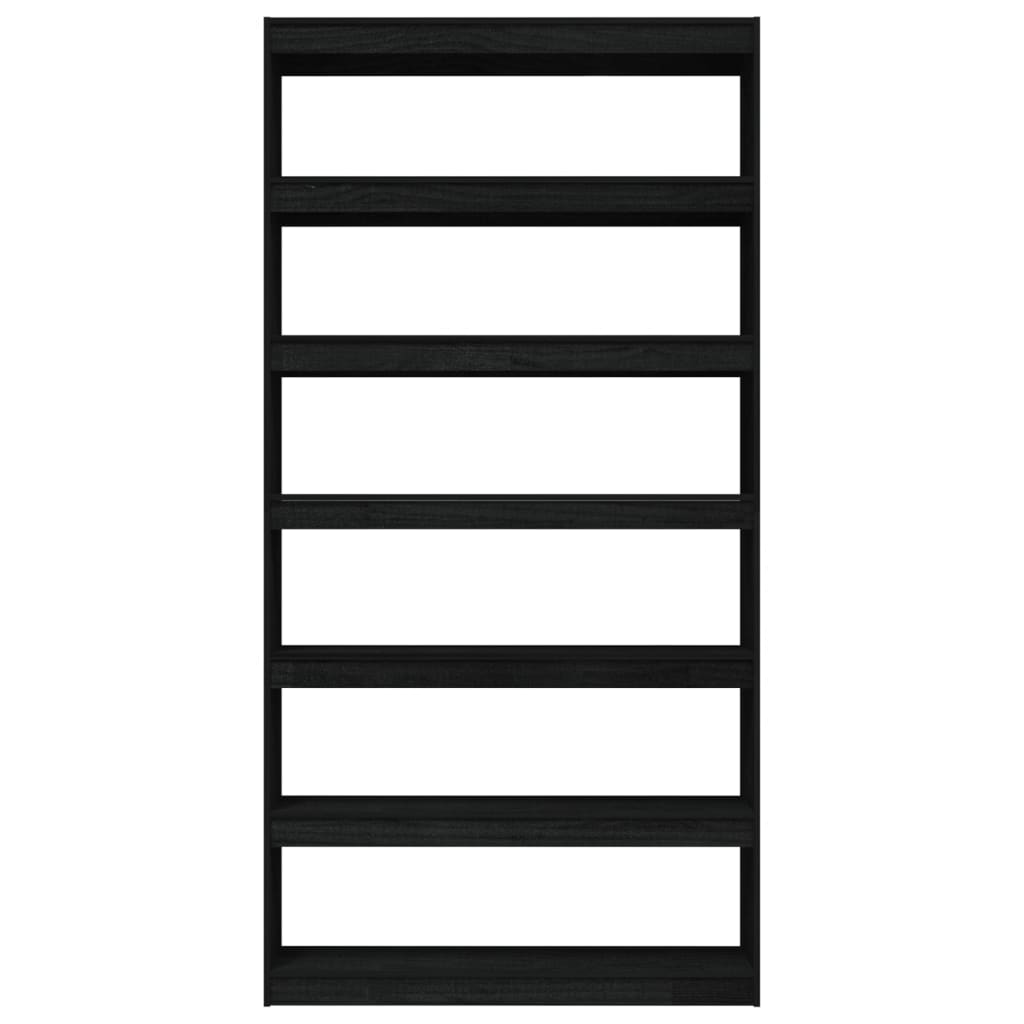 Book Cabinet/Room Divider Black 100x30x200 cm Solid Pinewood