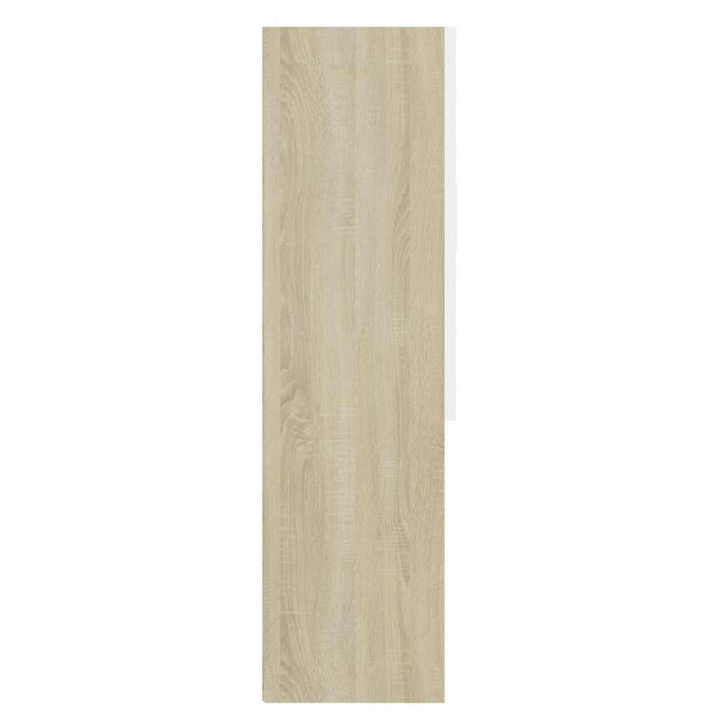 Washing Machine Cabinet White and Sonoma Oak 70.5x25.5x90 cm