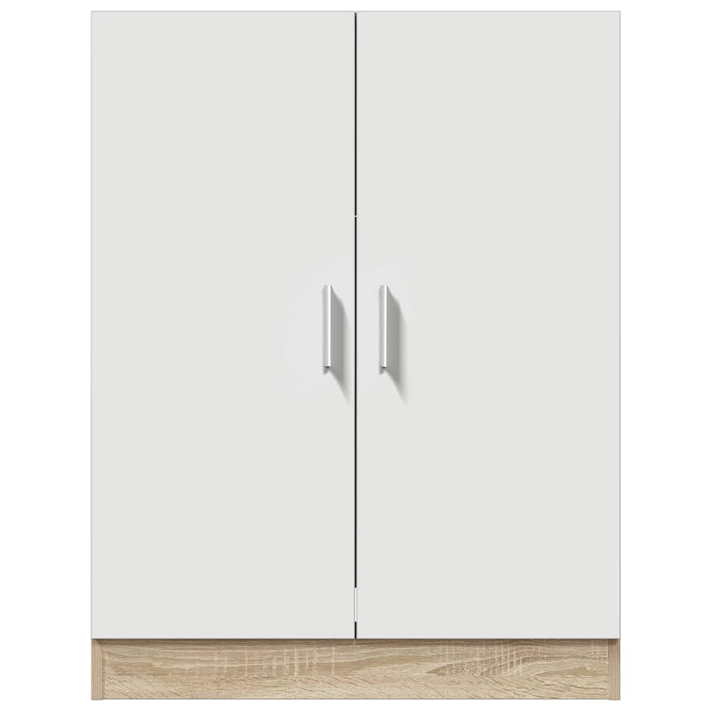 Washing Machine Cabinet White and Sonoma Oak 71x71.5x91.5 cm