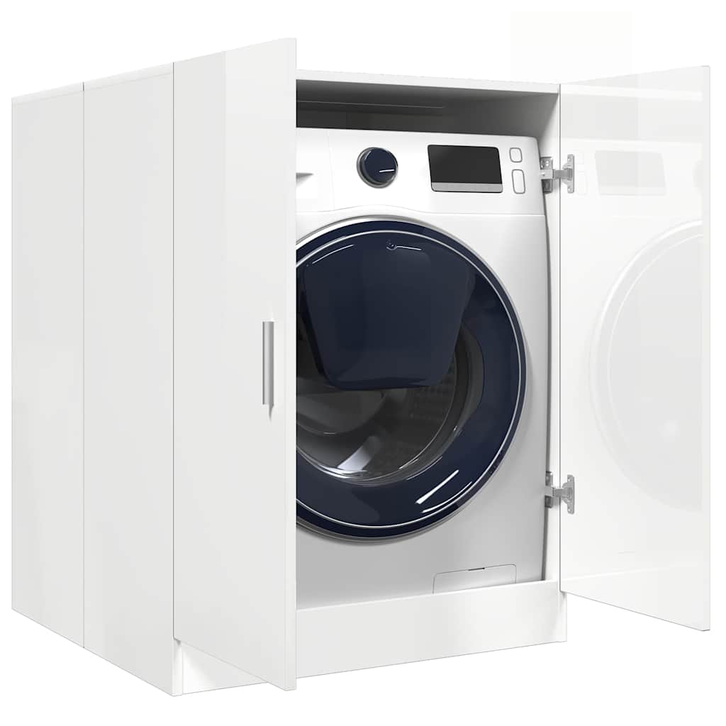 Washing Machine Cabinet High Gloss White 71x71.5x91.5 cm