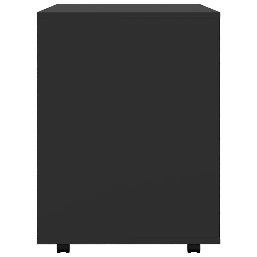 Rolling Cabinet Black 60x53x72 cm Engineered Wood
