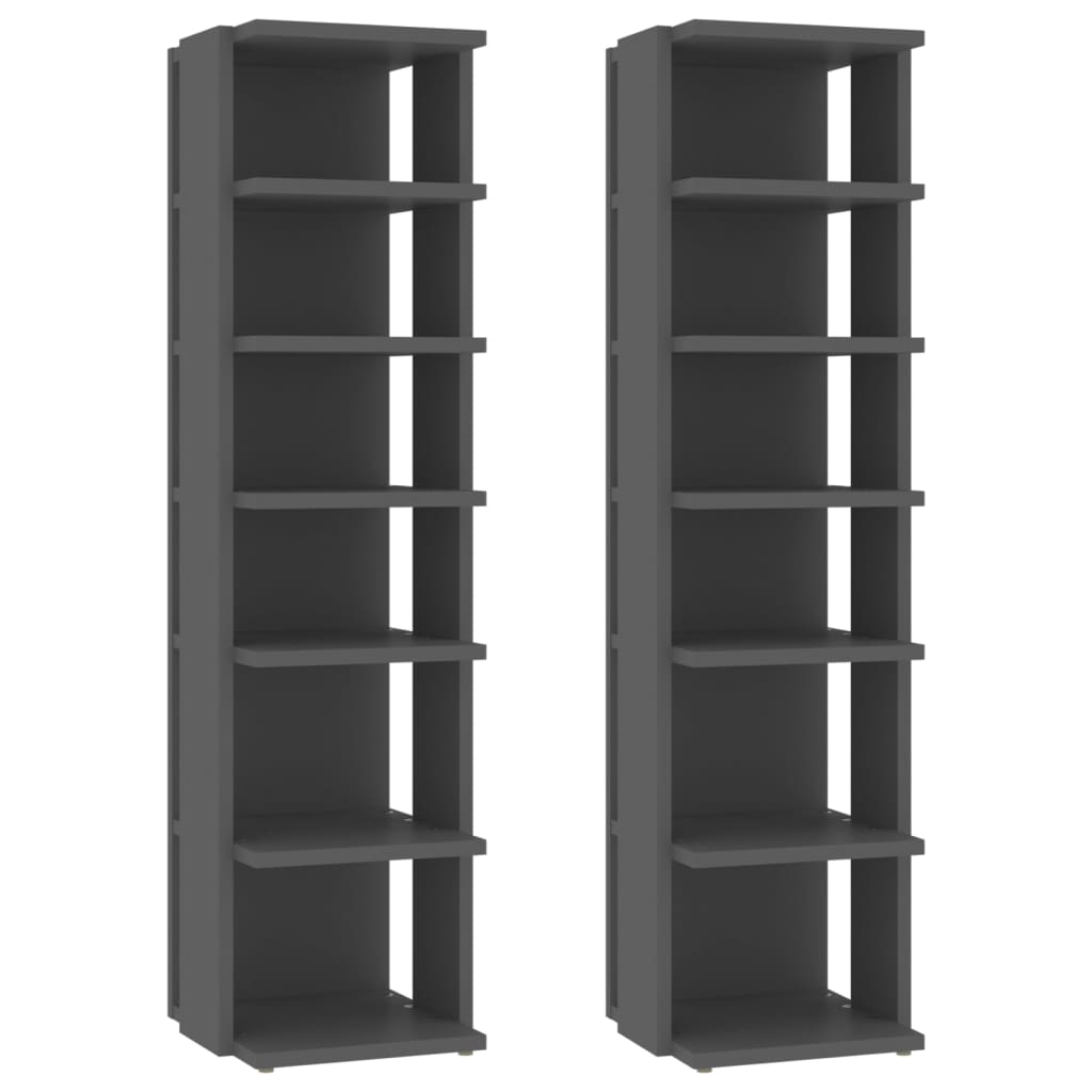 Shoe Cabinets 2 pcs Grey 27.5x27x102 cm
