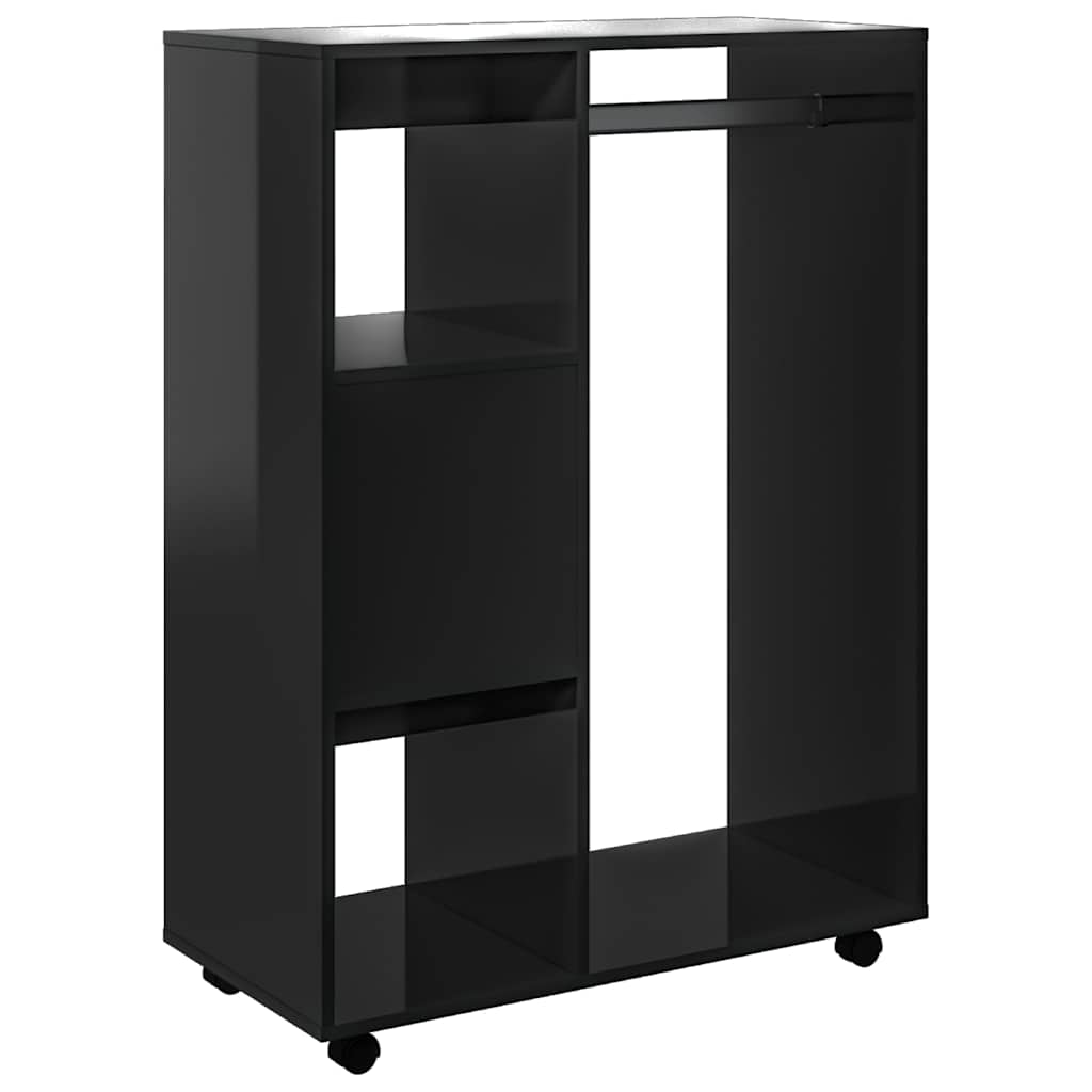 Wardrobe High Gloss Black 80x40x110 cm Engineered Wood