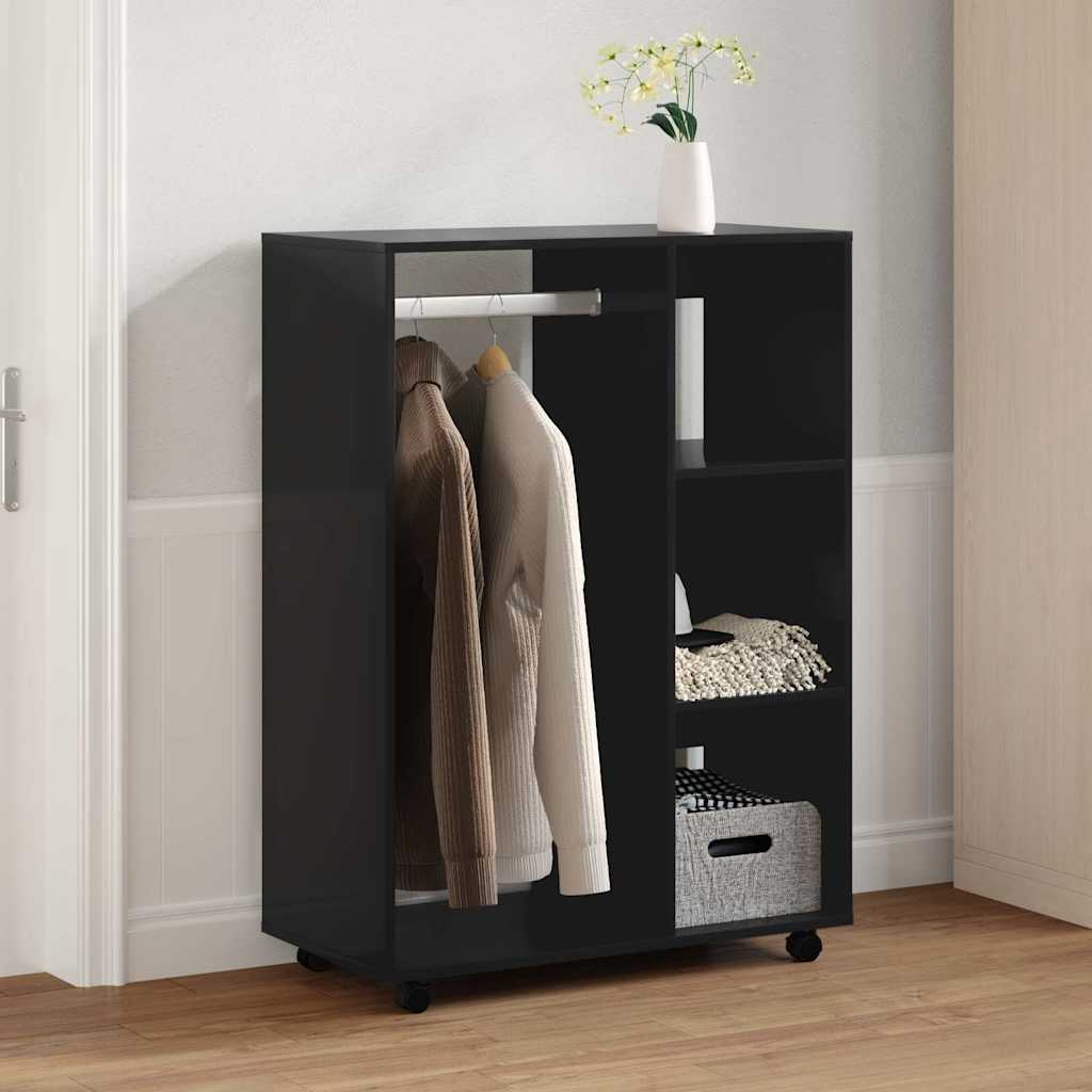 Wardrobe High Gloss Black 80x40x110 cm Engineered Wood