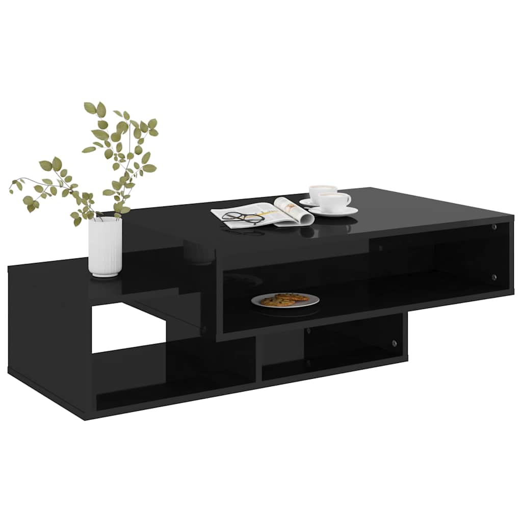 Coffee Table High Gloss Black 105x55x32 cm Engineered Wood
