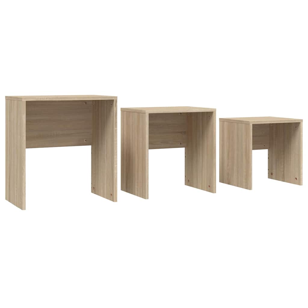 Nesting Coffee Tables 3 pcs Sonoma Oak Engineered Wood