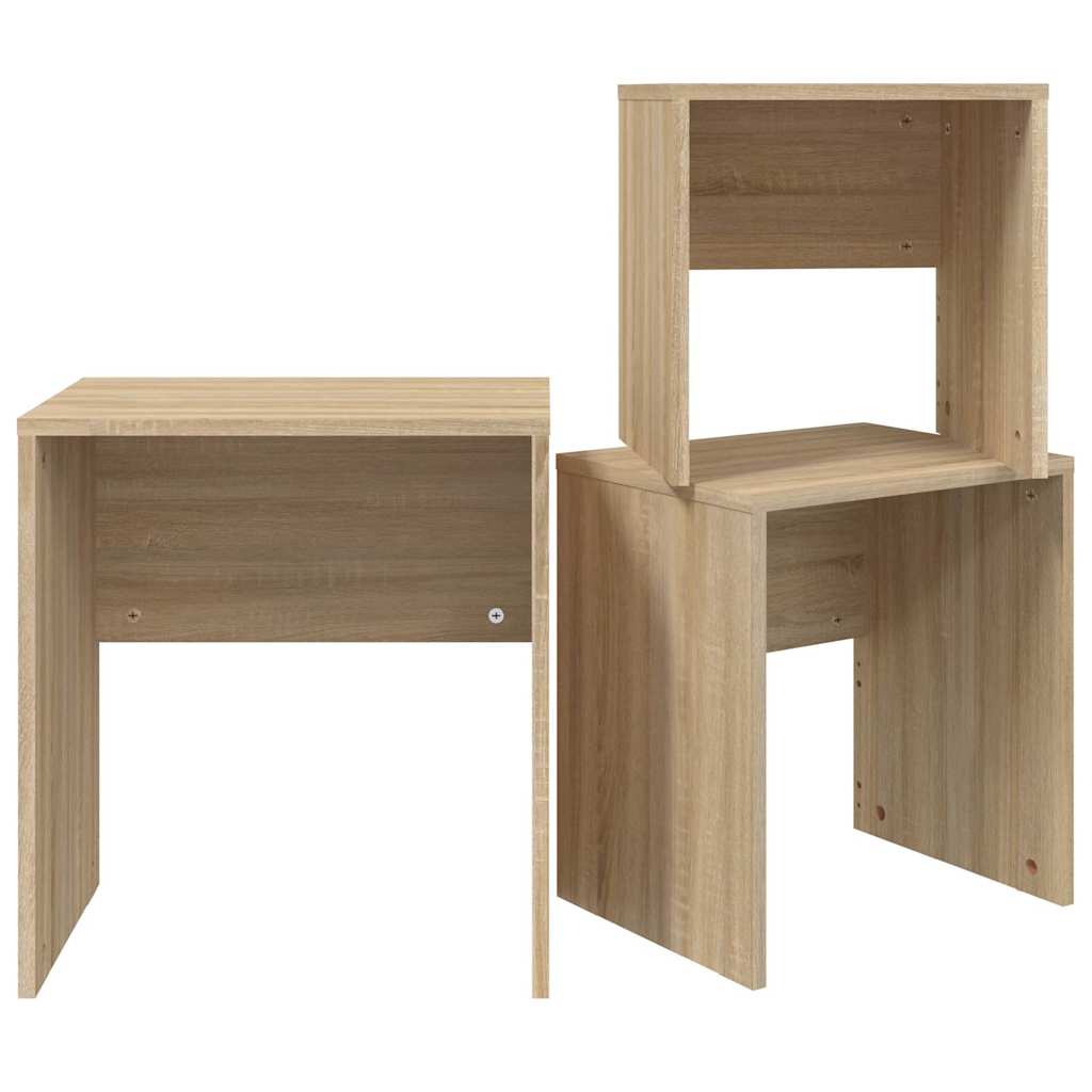 Nesting Coffee Tables 3 pcs Sonoma Oak Engineered Wood