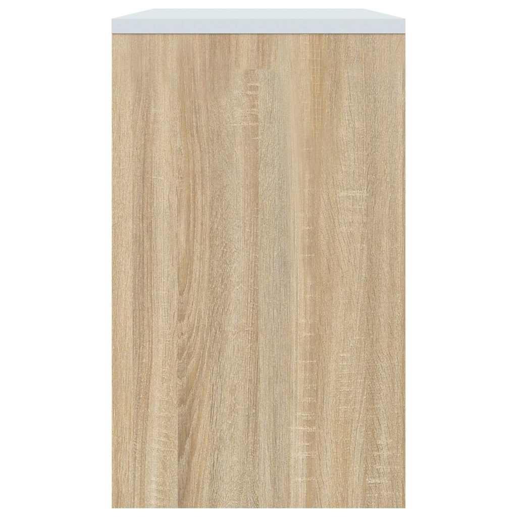 Nesting Coffee Tables 3 pcs White and Sonoma Oak Engineered Wood