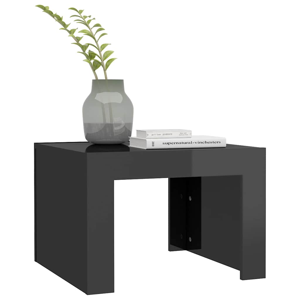 Coffee Table High Gloss Grey 50x50x35 cm Engineered Wood