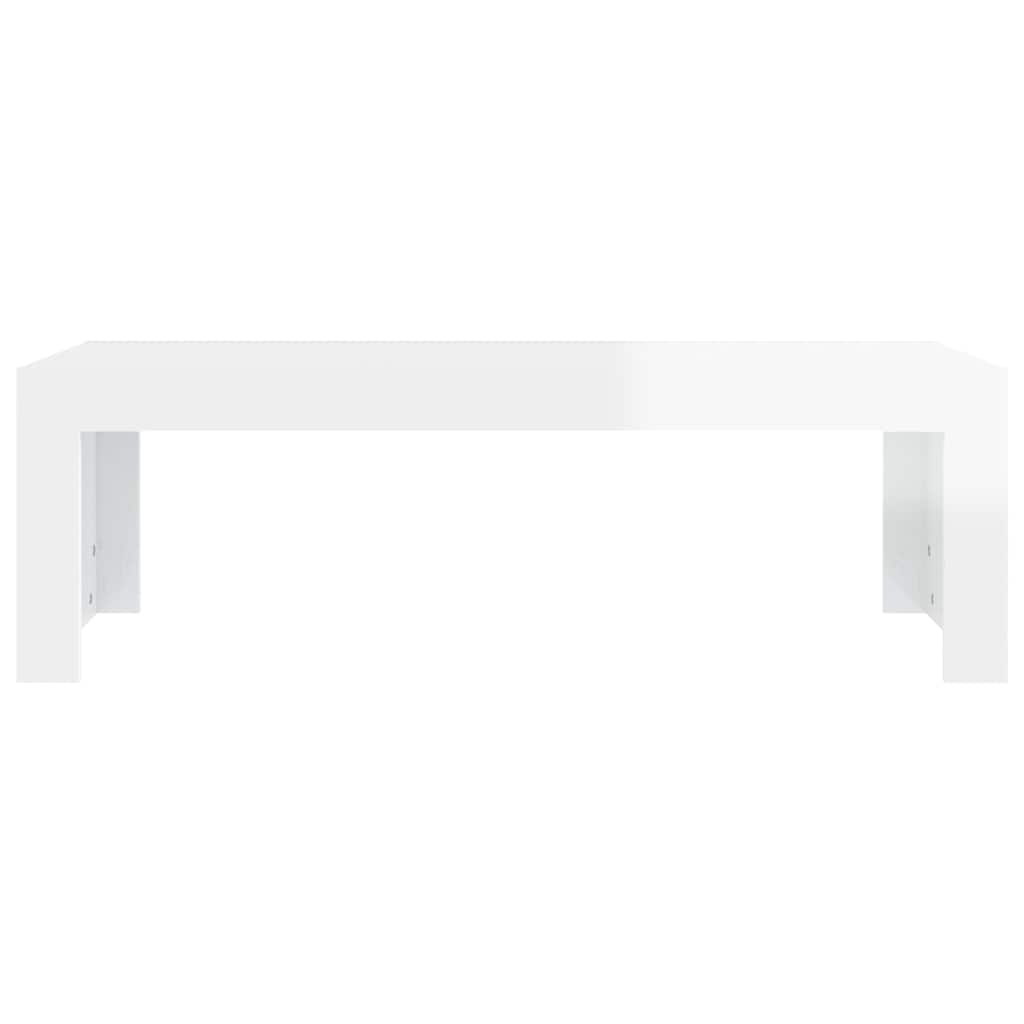 Coffee Table High Gloss White 110x50x35 cm Engineered Wood