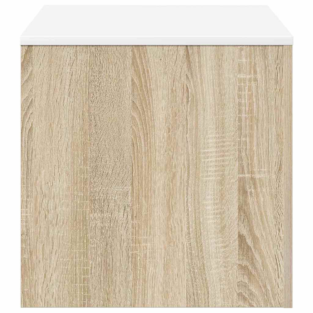 Side Tables 3 pcs White and Sonoma Oak Engineered Wood