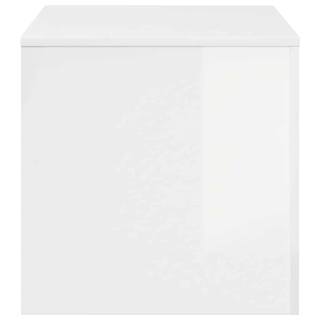 Side Tables 3 pcs High Gloss White Engineered Wood