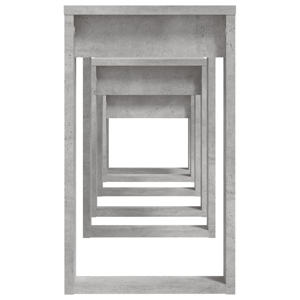 Nesting Tables 3 pcs Concrete Grey Engineered Wood