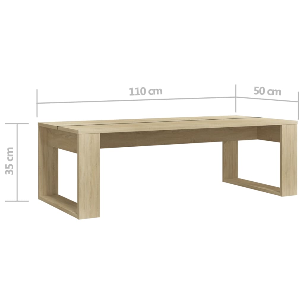 Coffee Table Sonoma Oak 110x50x35 cm Engineered Wood