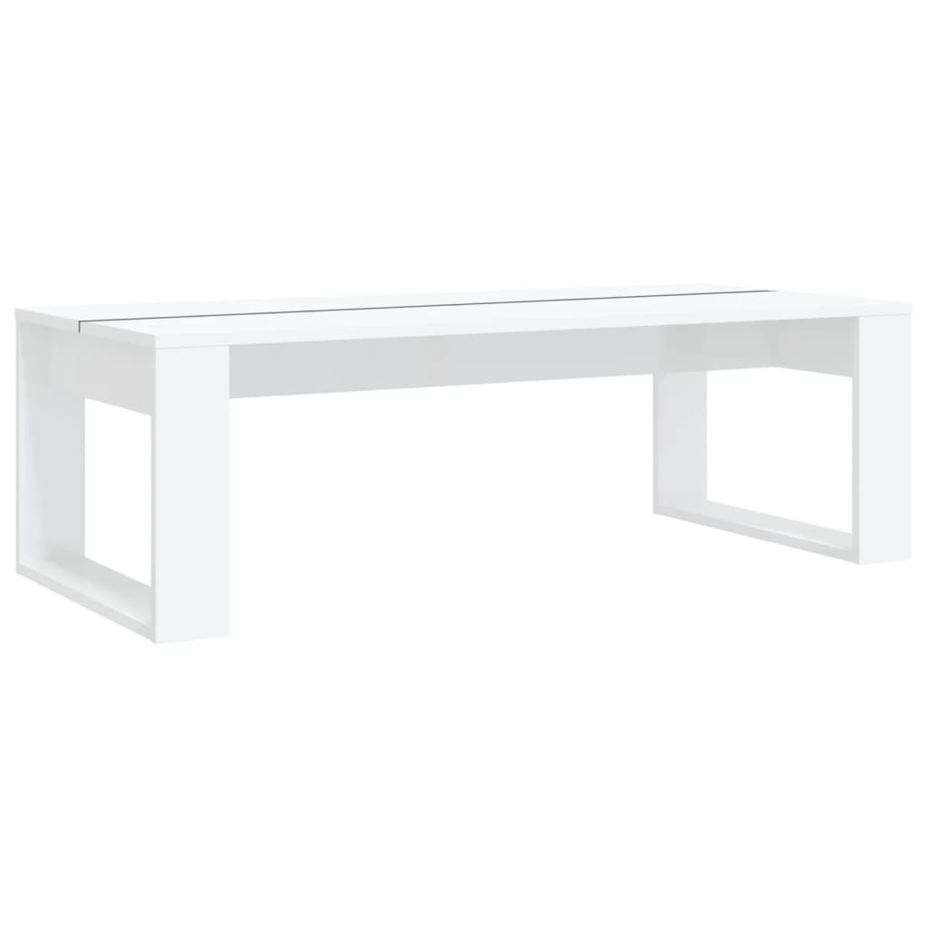 Coffee Table High Gloss White 110x50x35 cm Engineered Wood