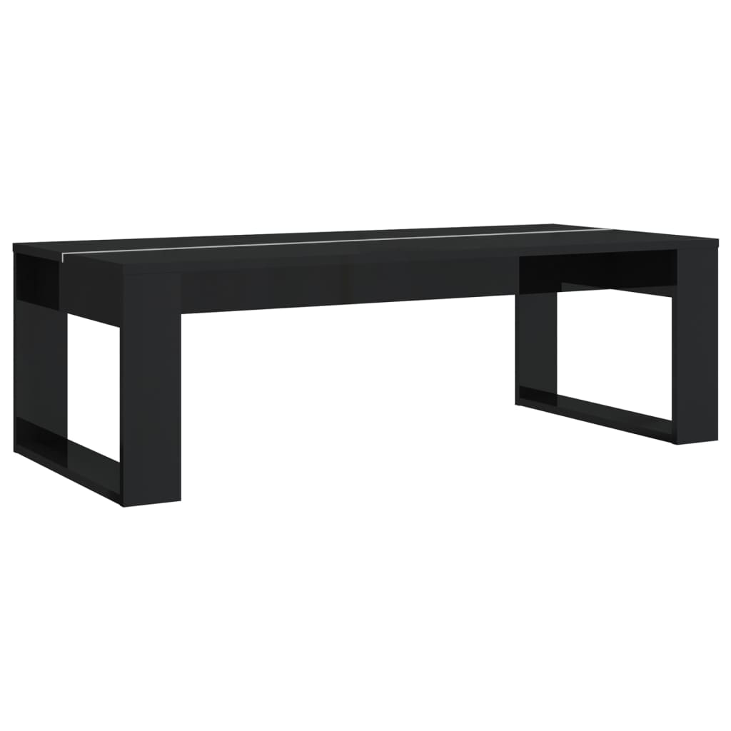 Coffee Table High Gloss Black 110x50x35 cm Engineered Wood
