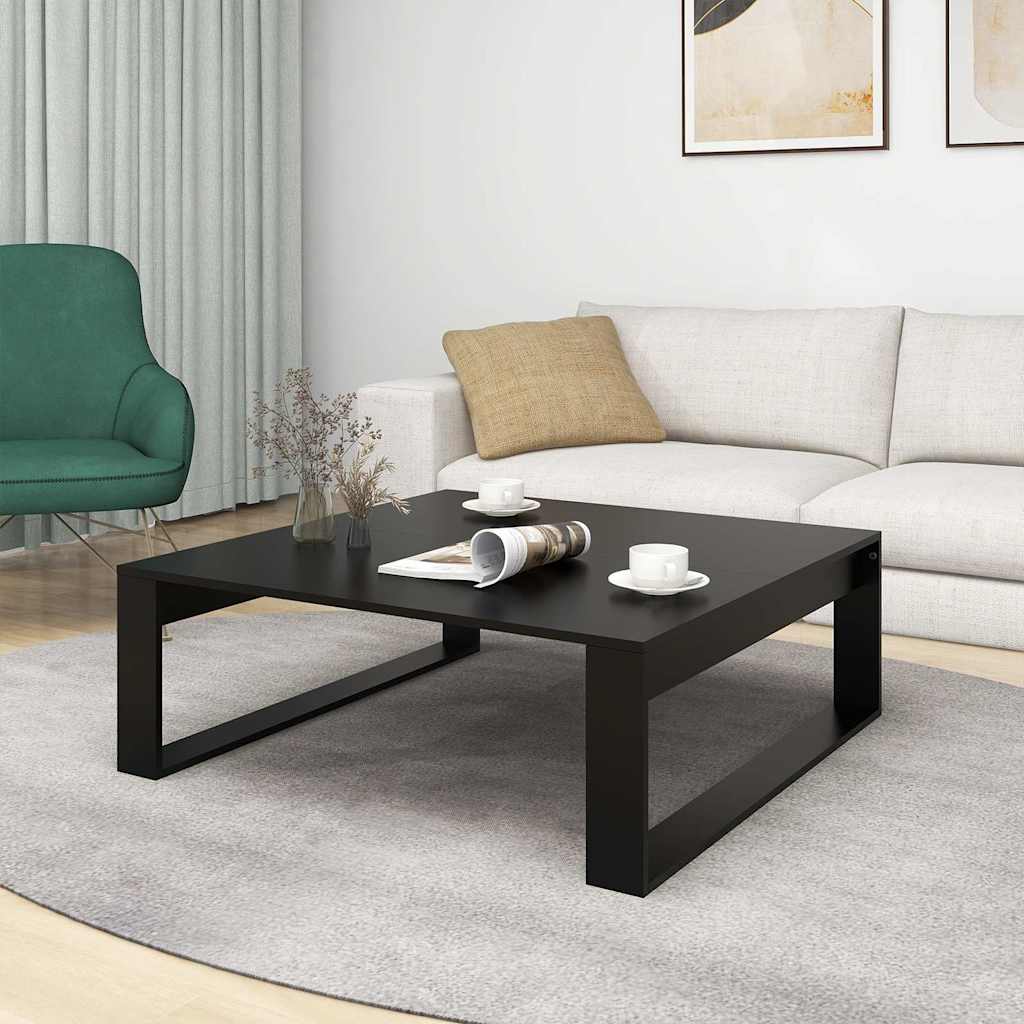 Coffee Table Black 100x100x35 cm Engineered Wood