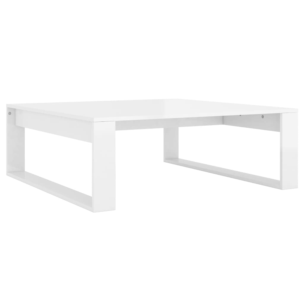 Coffee Table High Gloss White 100x100x35 cm Engineered Wood