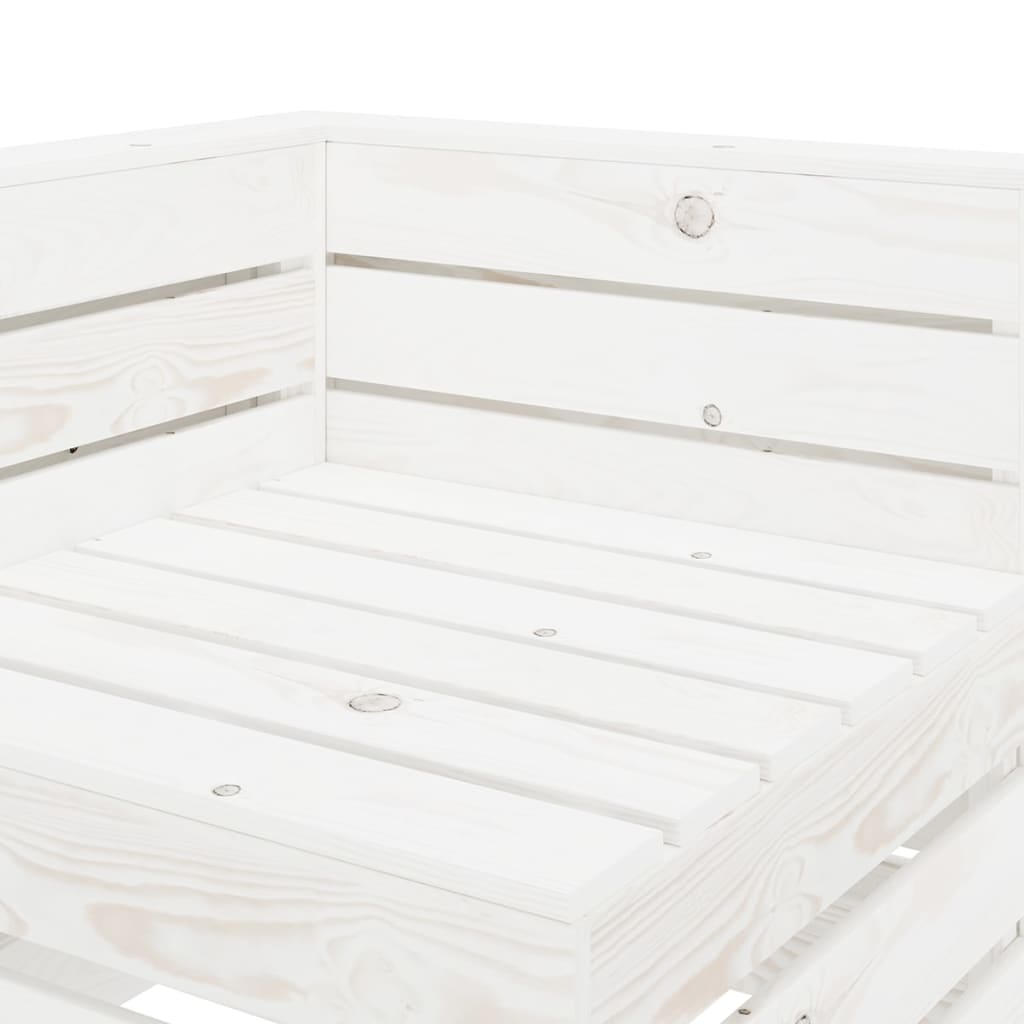 Garden 2-Seater Pallet Sofa Solid Pinewood White