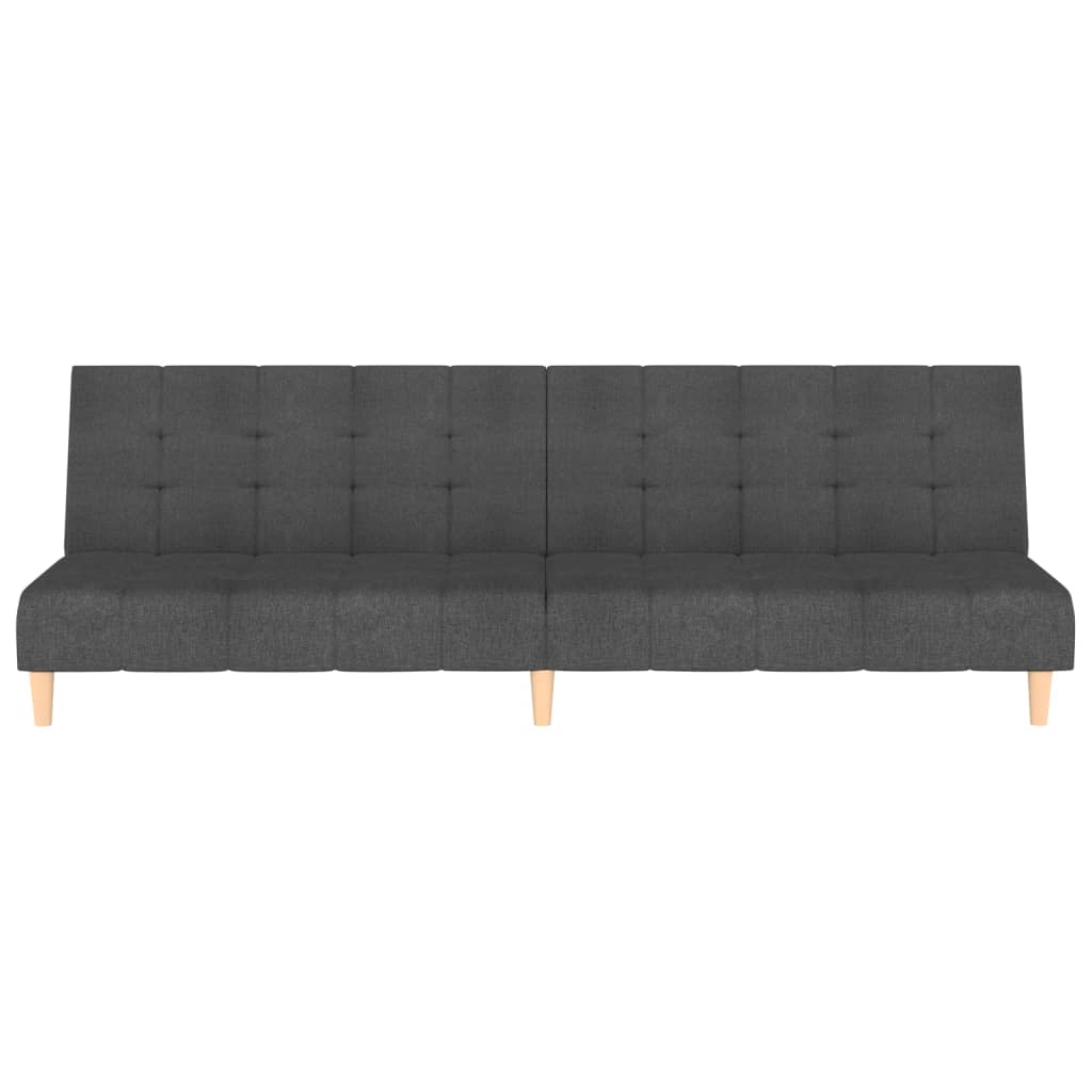 2-Seater Sofa Bed Dark Grey Fabric