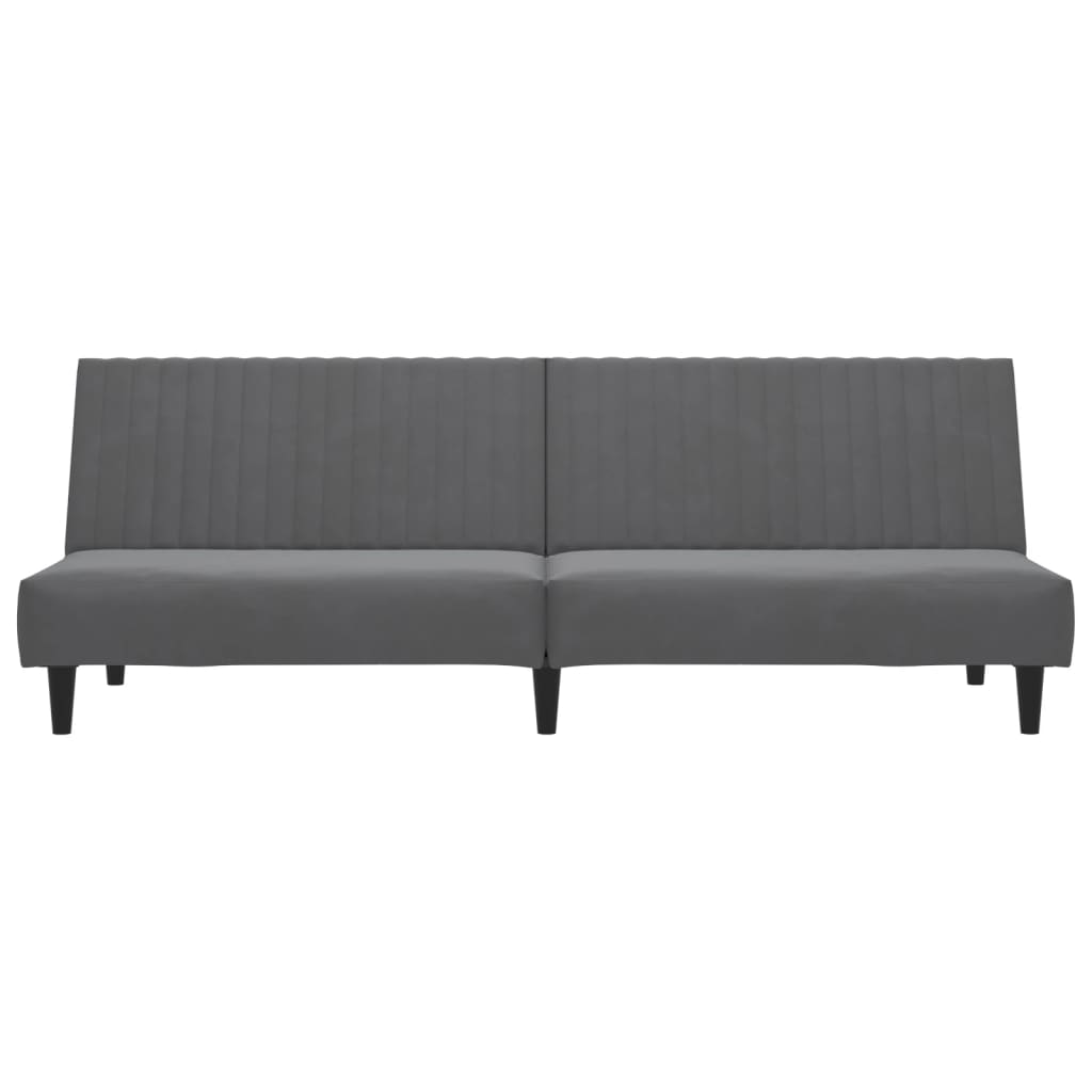 2-Seater Sofa Bed Dark Grey Velvet