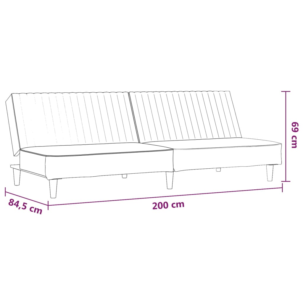2-Seater Sofa Bed Dark Grey Velvet