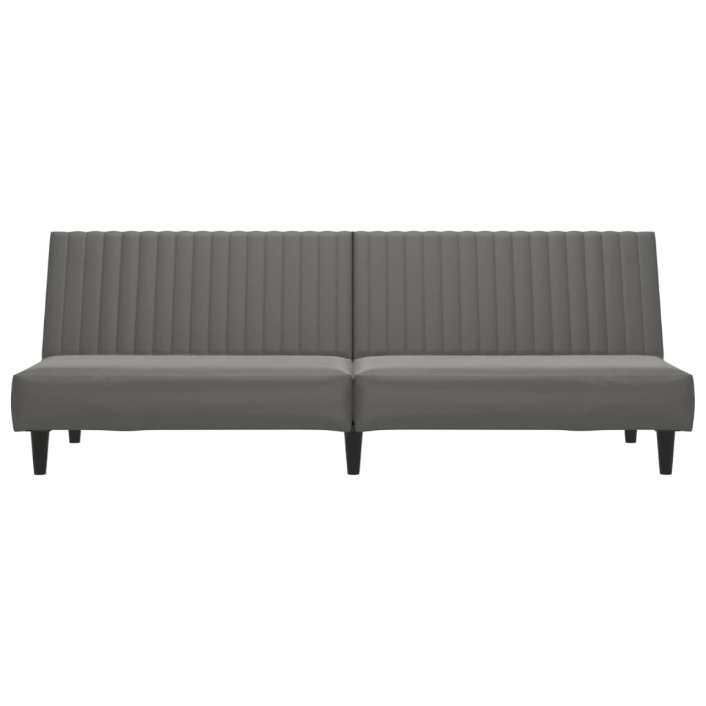 2-Seater Sofa Bed Grey Faux Leather