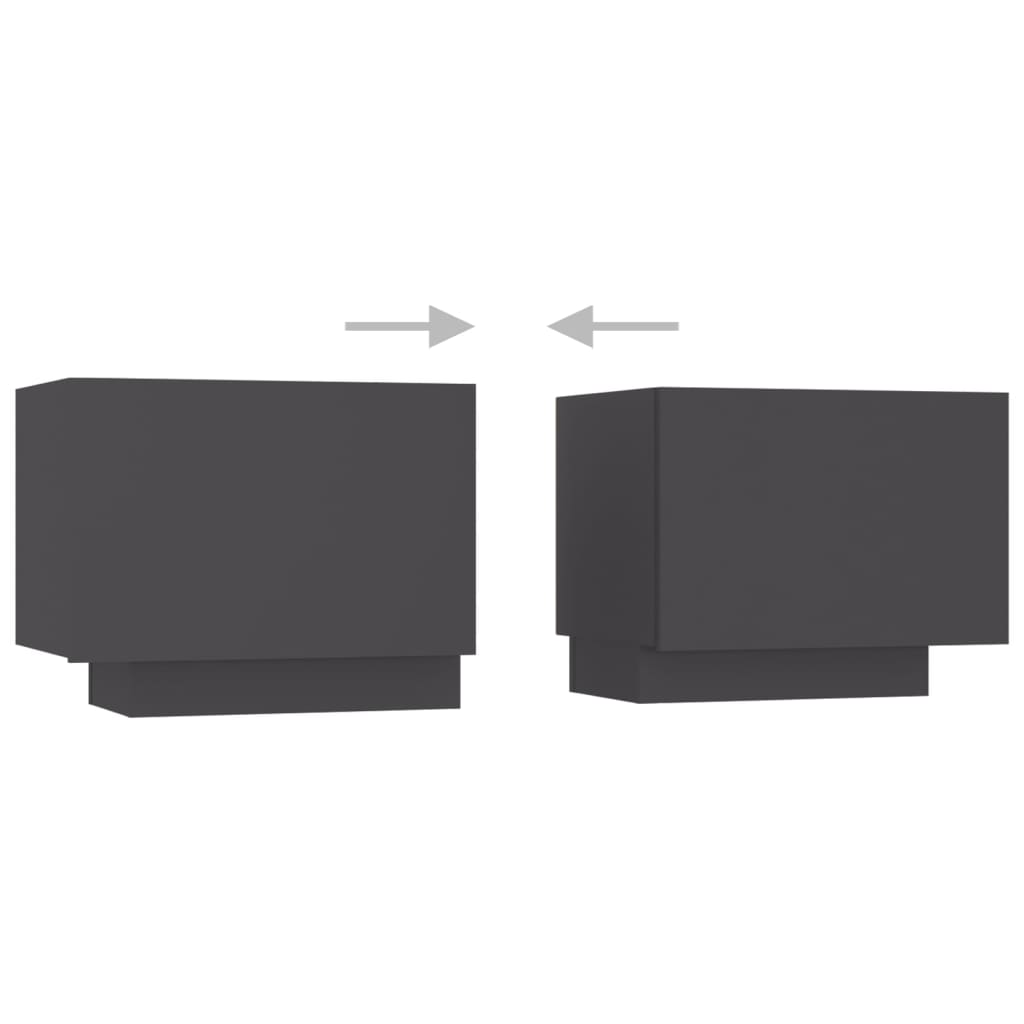 Bedside Cabinet Grey 100x35x40 cm Engineered Wood