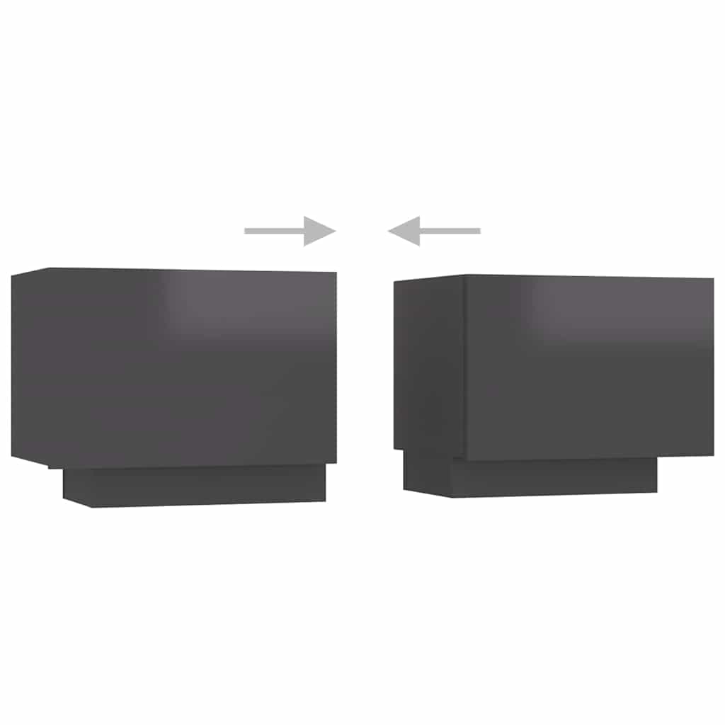 TV Cabinet with LED Lights High Gloss Grey 260x35x40 cm
