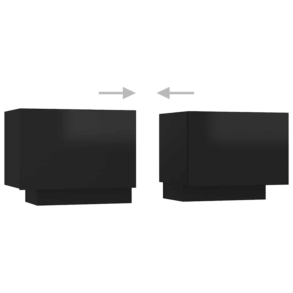 TV Cabinet with LED Lights High Gloss Black 300x35x40 cm