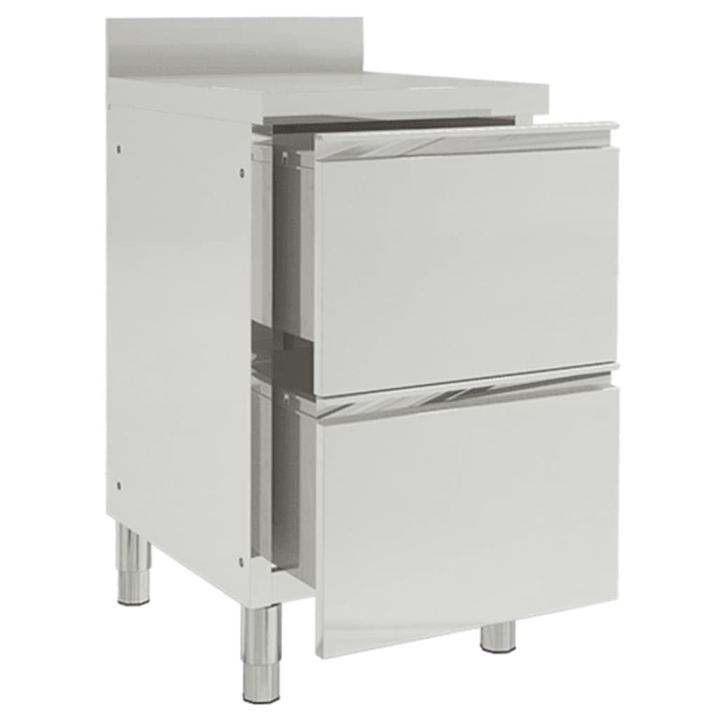 Commercial Kitchen Cabinet with 2 Drawers 50x60x96 cm